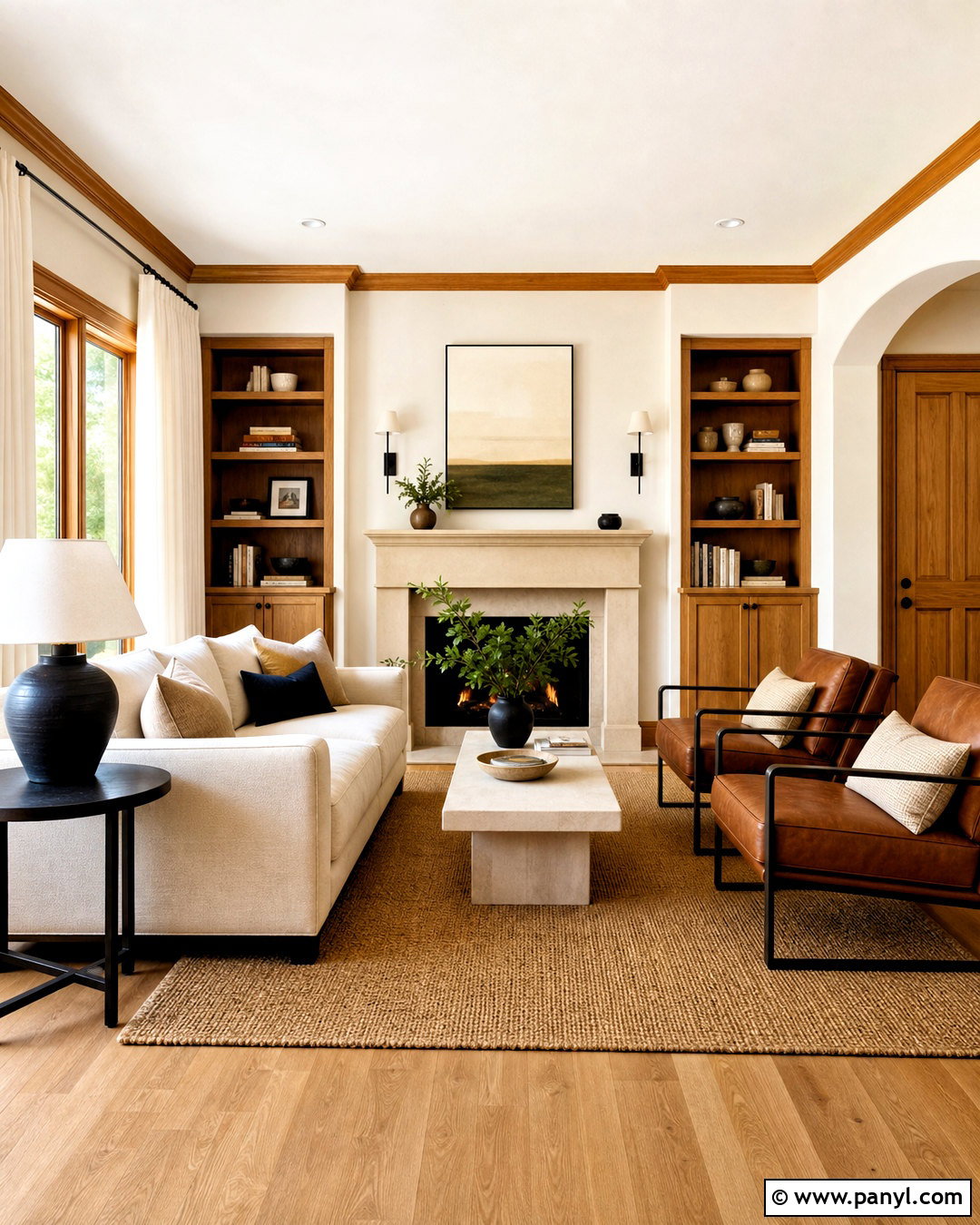Honey Oak Trim With Warm White Walls - 20 honey oak trim ideas