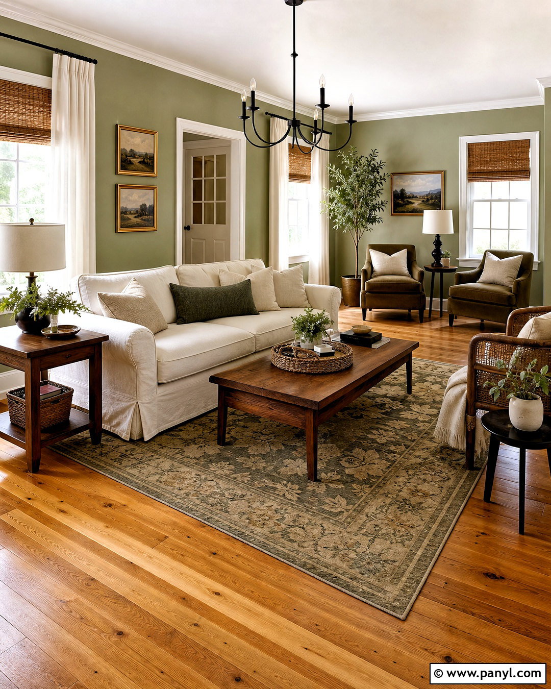 Honey Wood Floors With Sage Green Walls - 20 honey wood floors