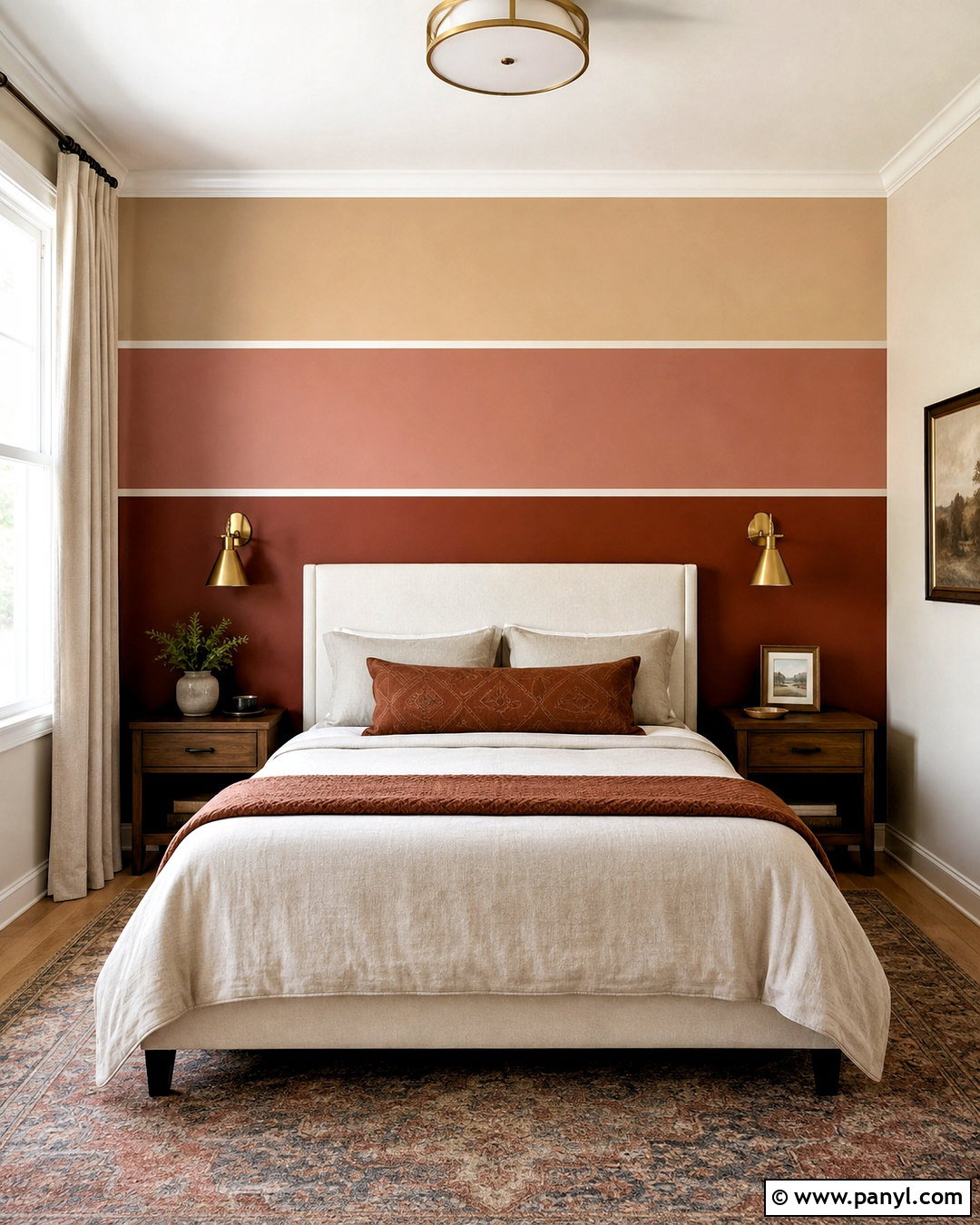 Horizontal Paint Swatch Bands - 20 paint swatches wall ideas