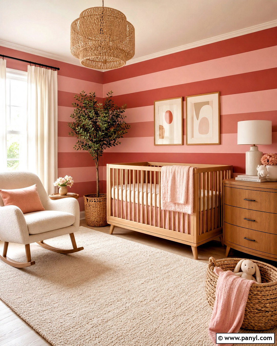 Horizontal Pink and Red Striped Wallpaper Nursery - 20 pink and red stripes wallpaper ideas