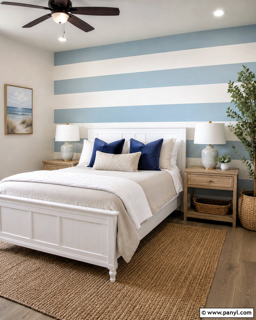 Horizontal Stripe Accent Wall - 20 paint design accent wall ideas