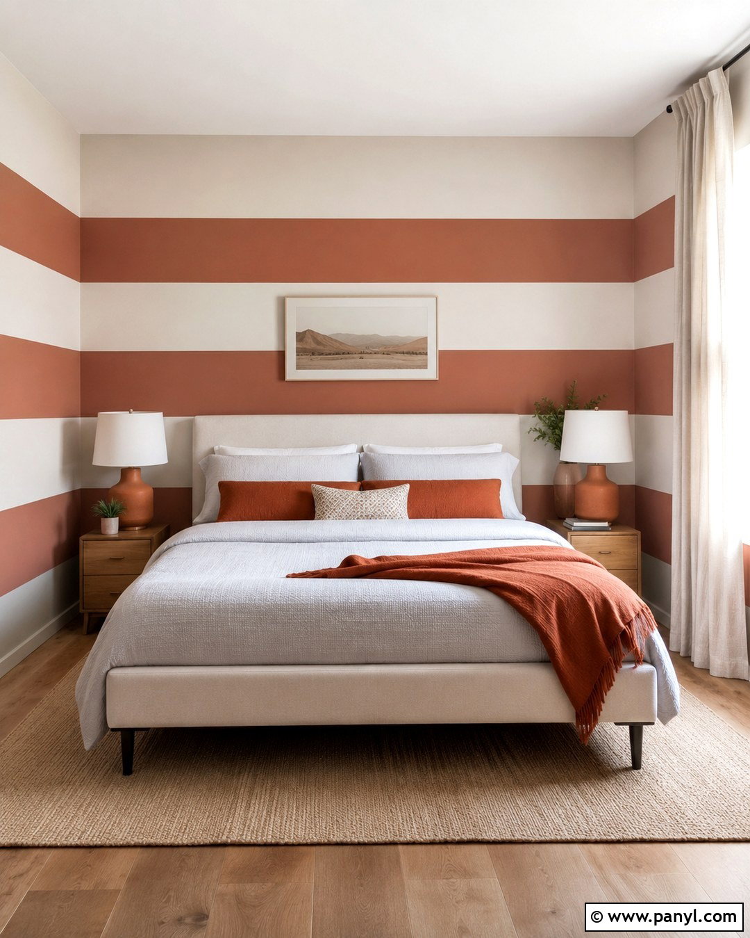 Horizontal Stripe Bedroom Wall - 20 Simple Paint Designs On Wall Bedroom Ideas