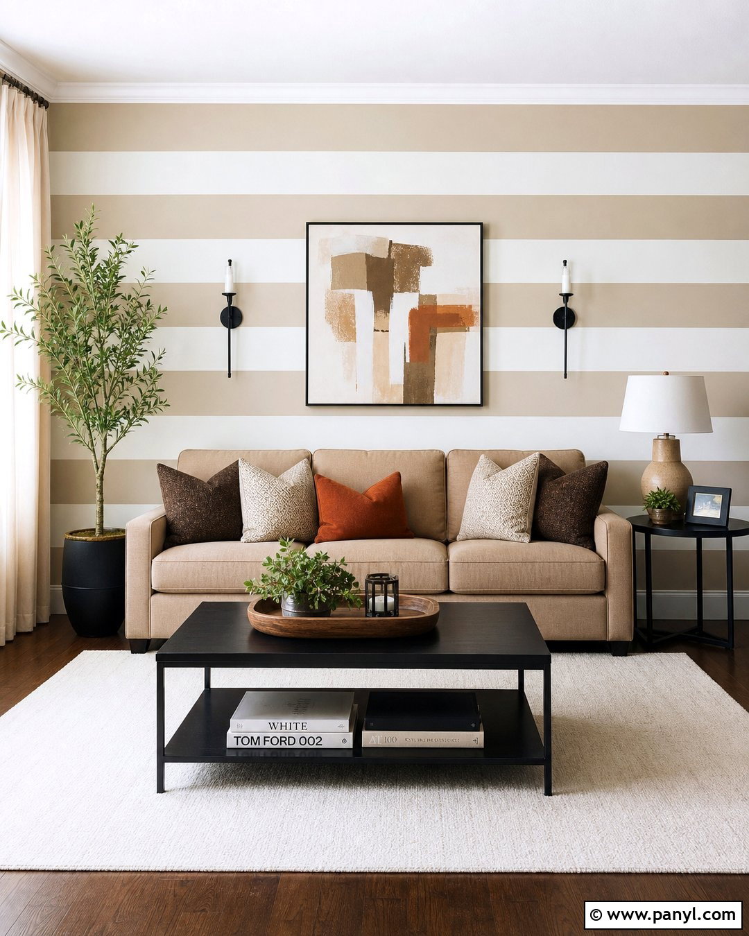 Horizontal Stripe Feature Wall - 30 Feature Wall Paint Ideas