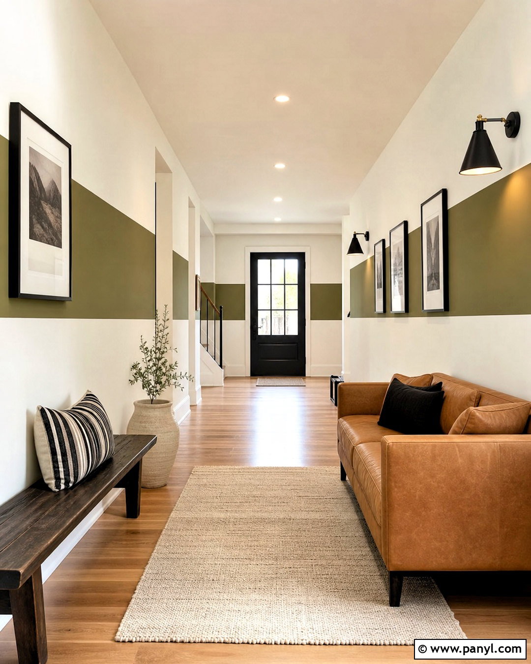 Horizontal Stripe Hall Wall Paint - 20 wall paint designs for hall ideas
