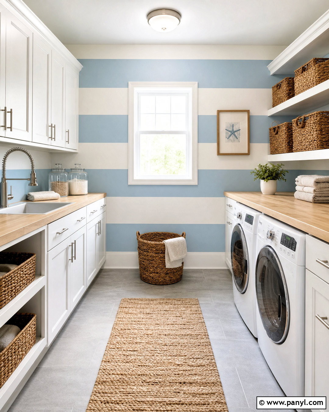 Horizontal Stripe Wall Painting - 20 diy wall painting techniques