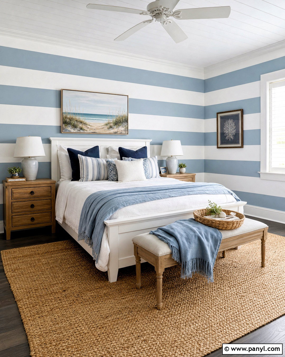 Horizontal Striped Painted Wall - 20 painted wall design ideas