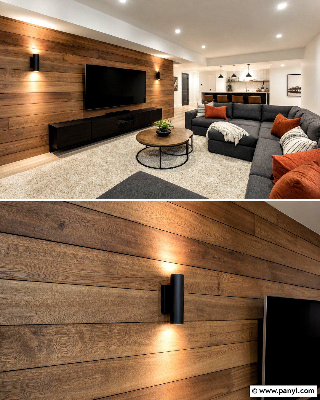 Horizontal Wood Wall In A Basement - 20 wood interior walls