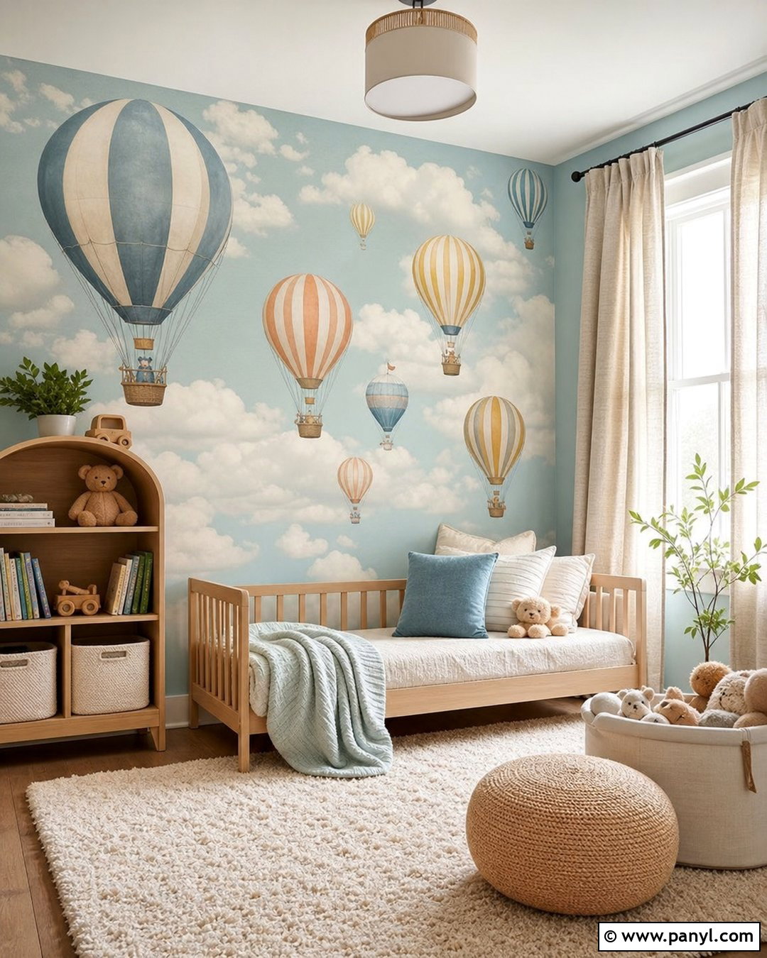 Hot Air Balloon Kids Room Accent Wall - 25 Accent Wall For Kids Room Ideas