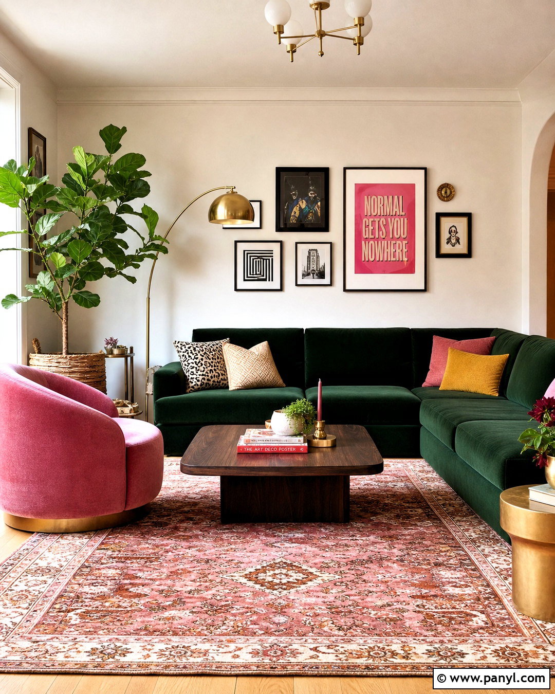 Hot Pink Accent Chair With Green Sofa - 20 hot pink furniture ideas