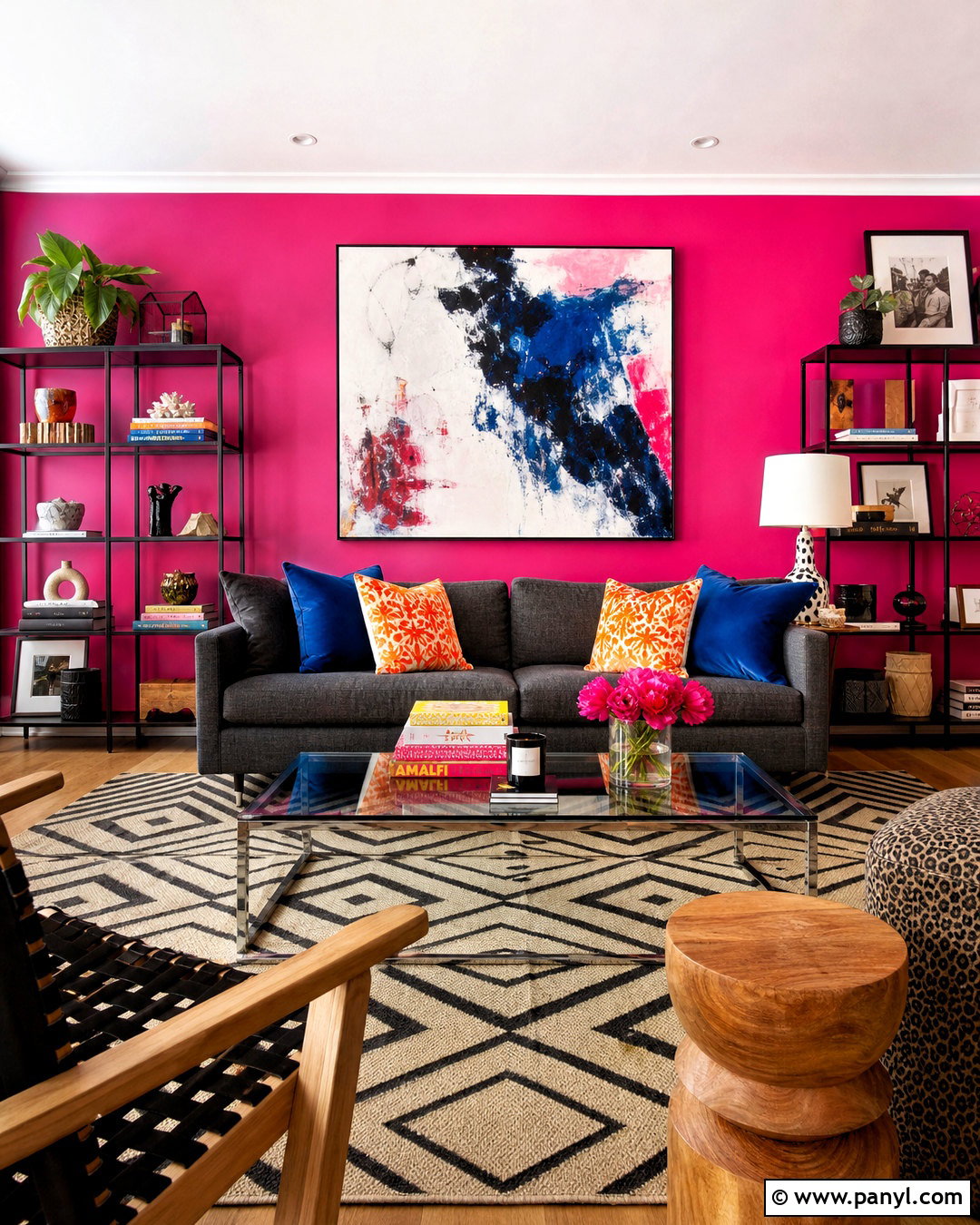 Hot Pink Accent Wall - 20 pink wall painting ideas