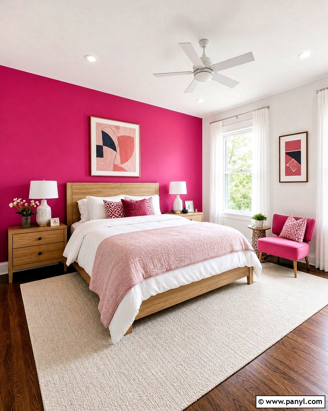 Hot Pink Accent Wall Bedroom - 20 hot pink room ideas