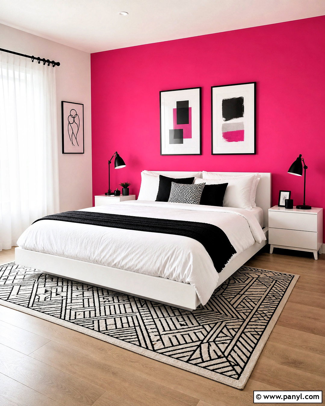 Hot Pink Accent Wall Bedroom - 20 pink accent wall bedroom ideas