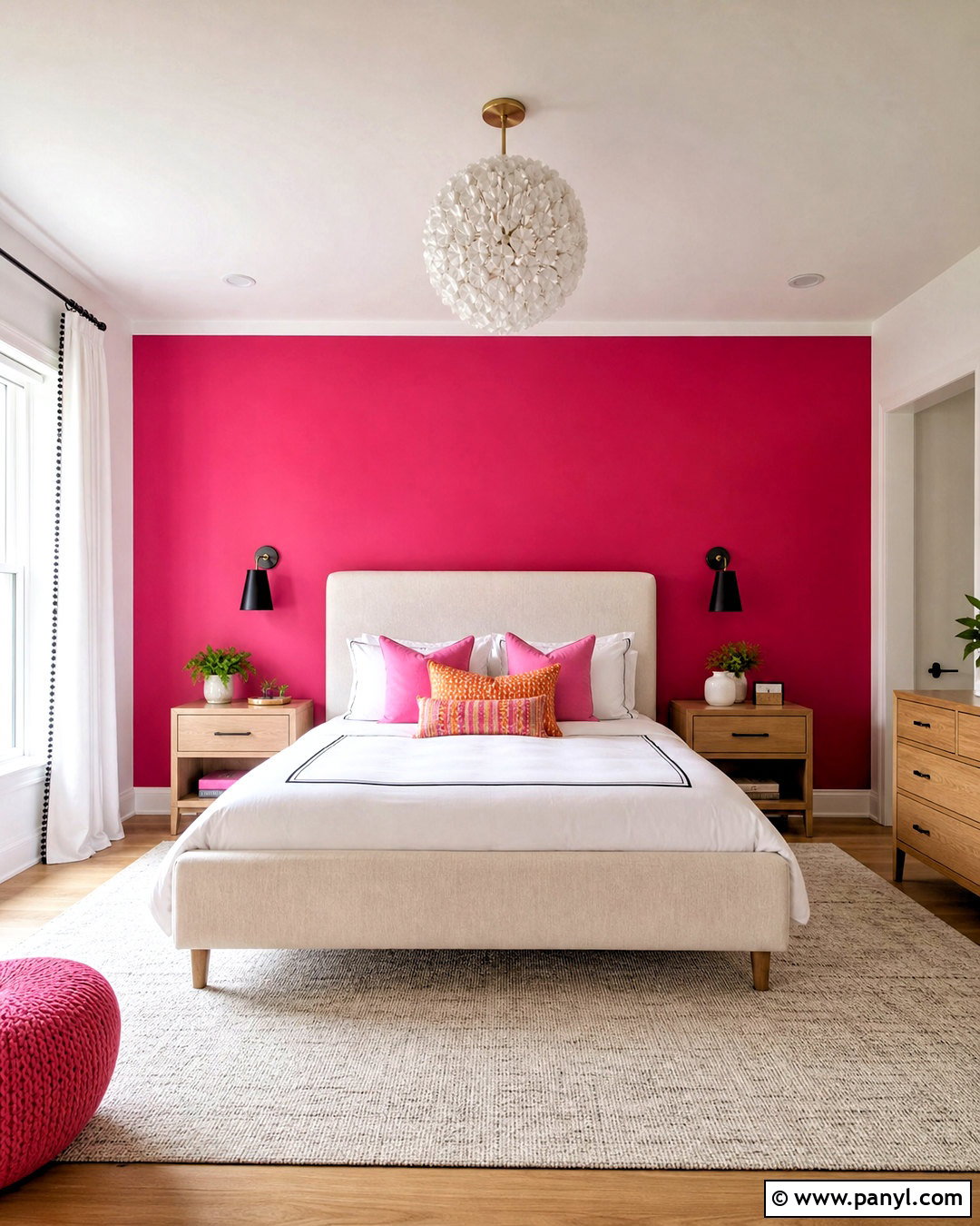 Hot Pink Accent Wall Bedroom - 20 bedroom paint colors pink ideas