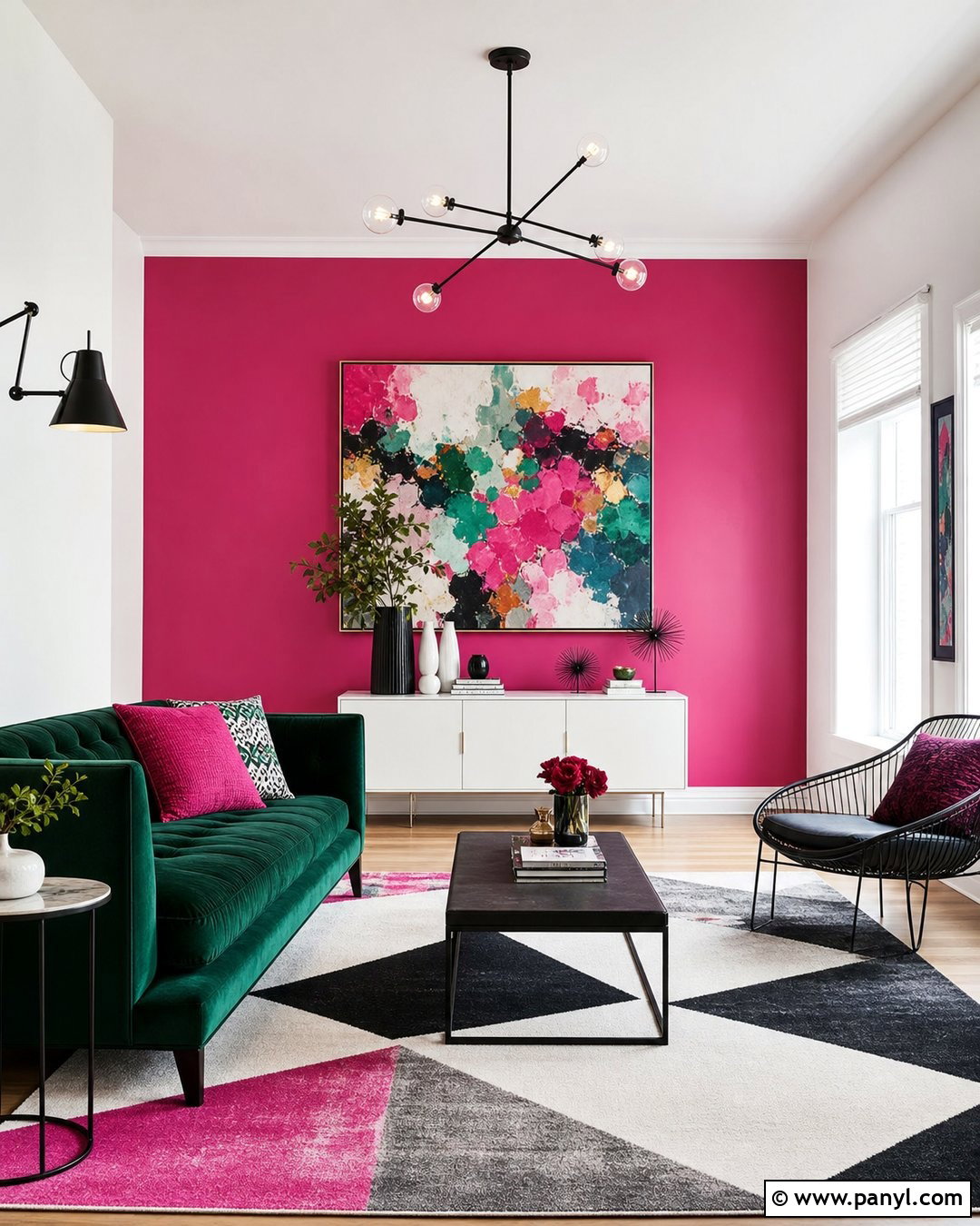 Hot Pink Accent Wall - 50 Pink Wall Ideas