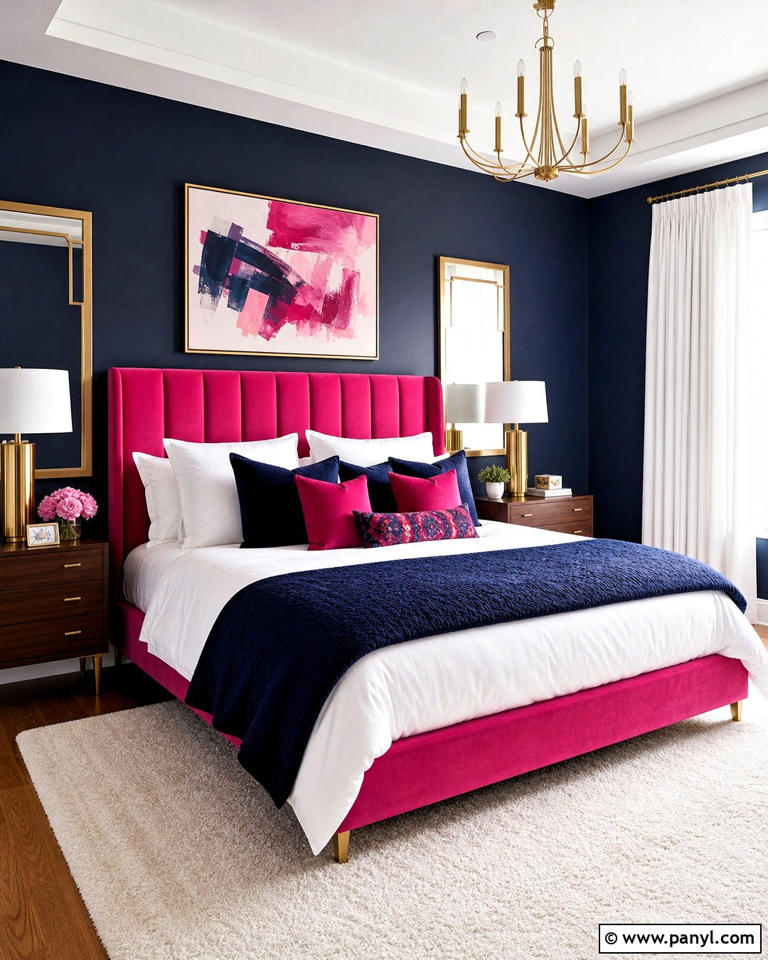 Hot Pink And Navy Bedroom - 20 hot pink room ideas