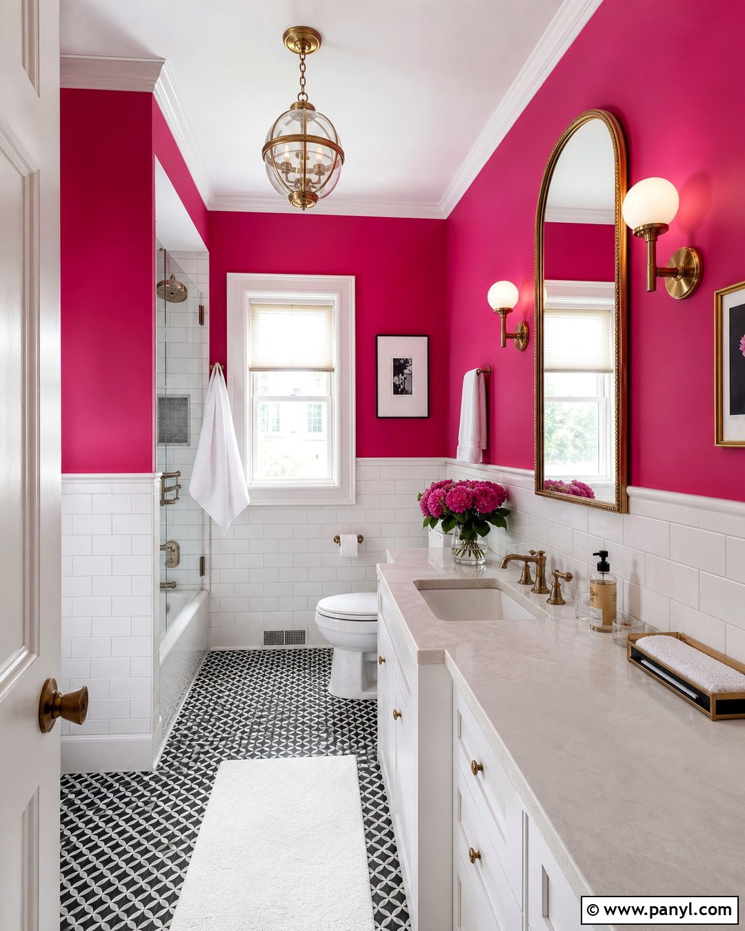 Hot Pink Bathroom With White Tile - 35 hot pink walls