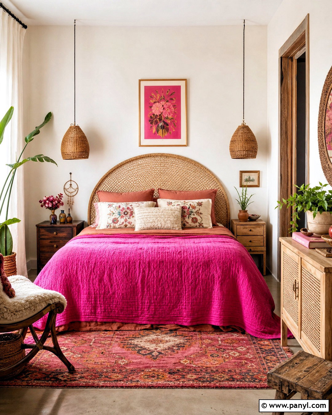 Hot Pink Boho Bedroom - 20 hot pink bedroom aesthetic ideas