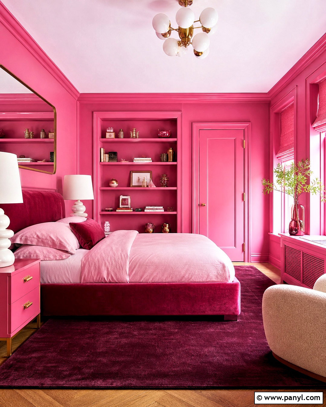Hot Pink Color Drenched Room - 20 hot pink room aesthetic ideas