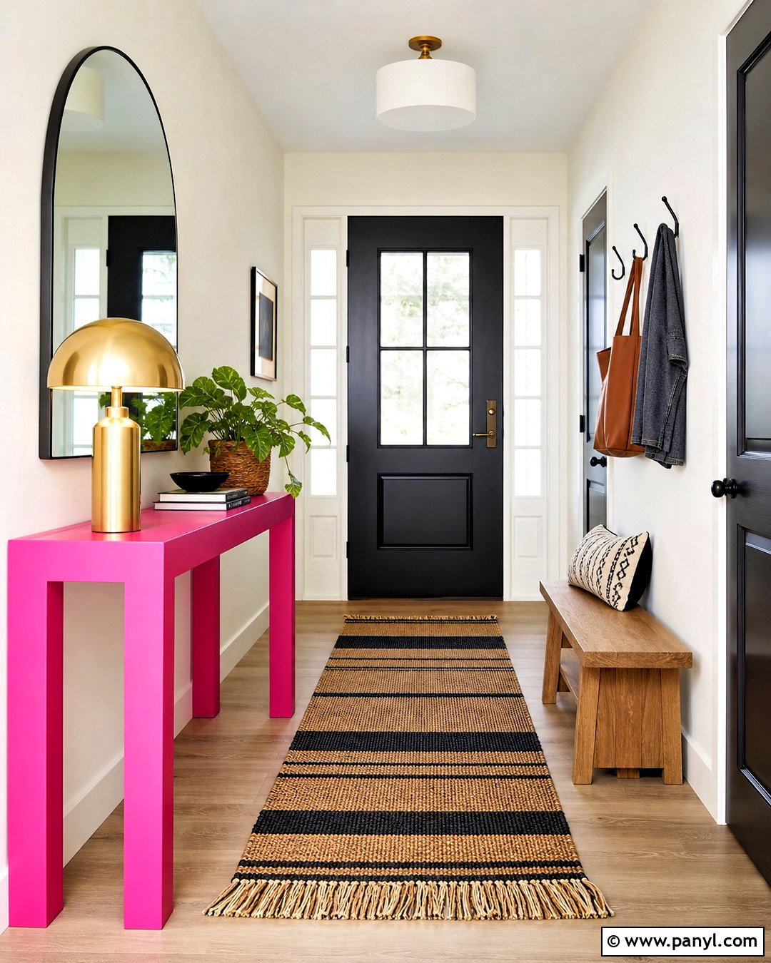 Hot Pink Console Table In An Entryway - 20 hot pink furniture ideas