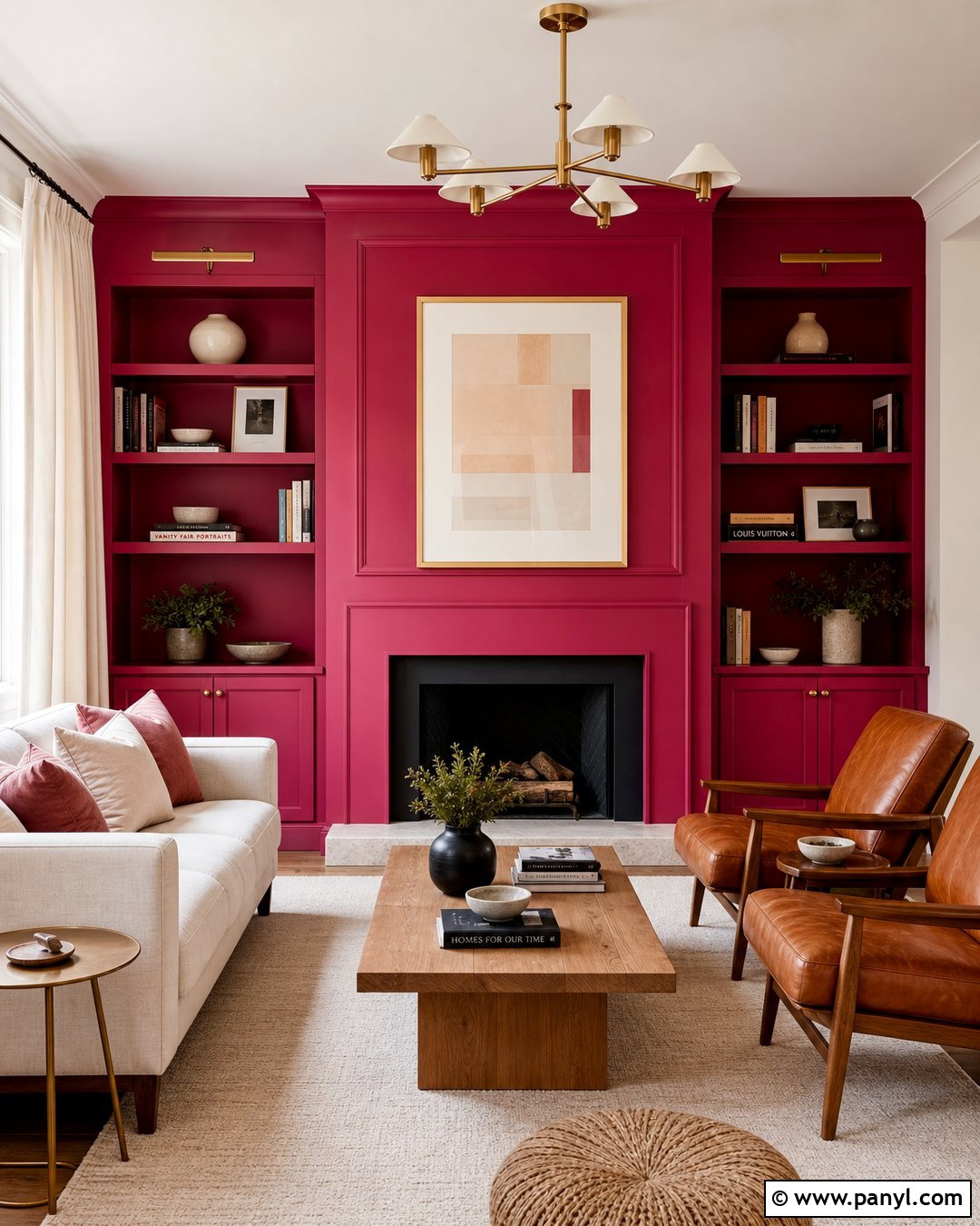 Hot Pink Fireplace Wall - 35 hot pink walls