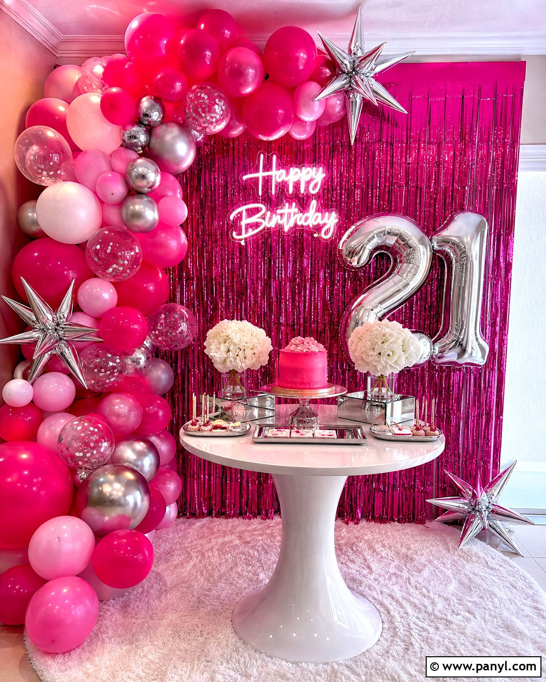 Hot Pink Foil Curtain Backdrop - 20 foil curtain backdrop ideas birthday ideas
