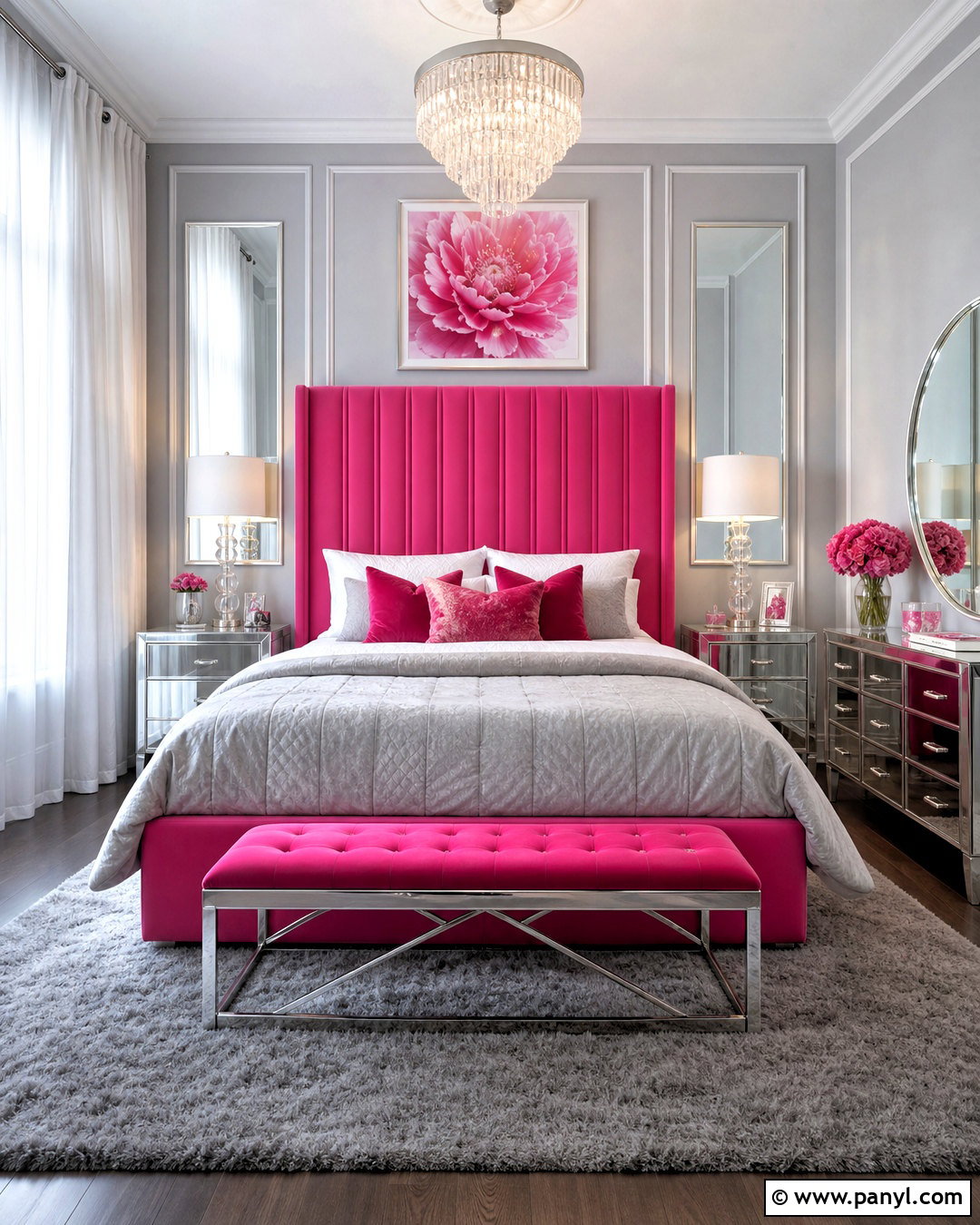 Hot Pink Glam Bedroom - 20 hot pink bedroom aesthetic ideas