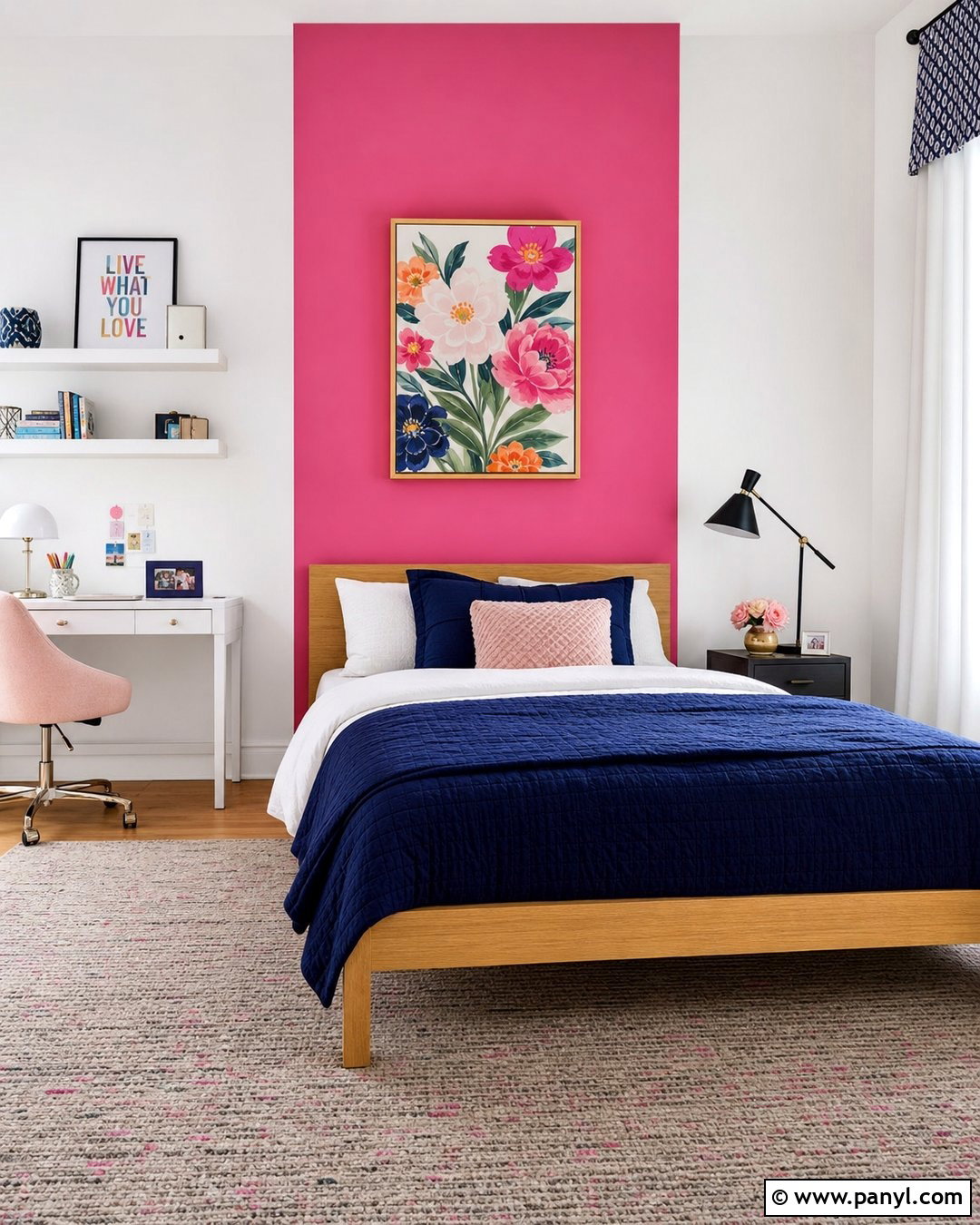 Hot Pink Headboard Accent Wall - 25 Girls Room Paint Ideas Accent Walls
