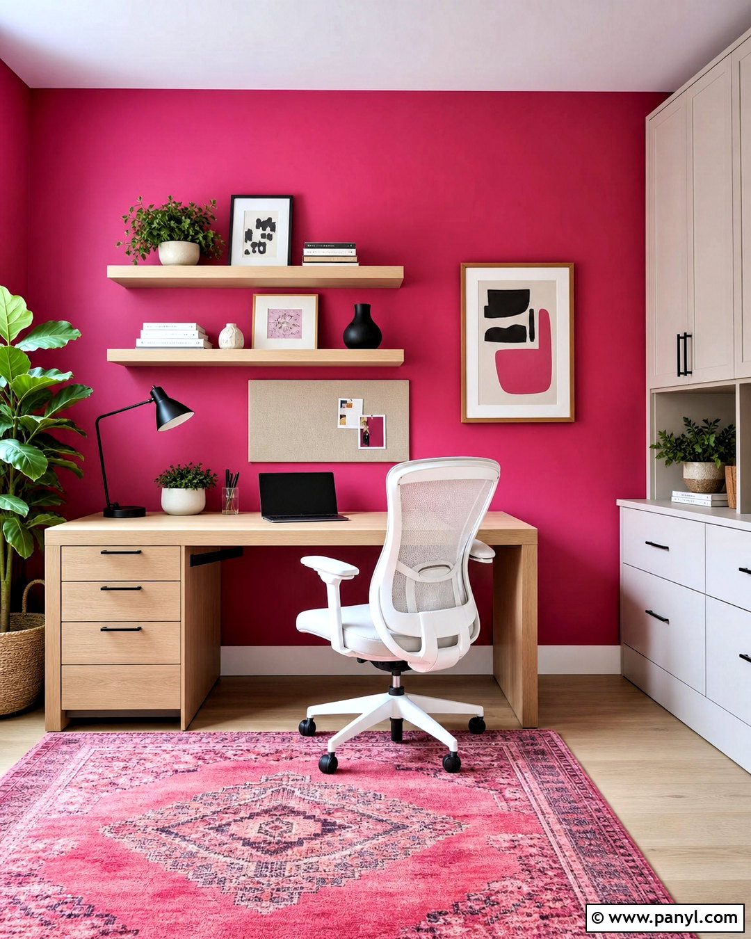 Hot Pink Home Office - 20 hot pink room ideas