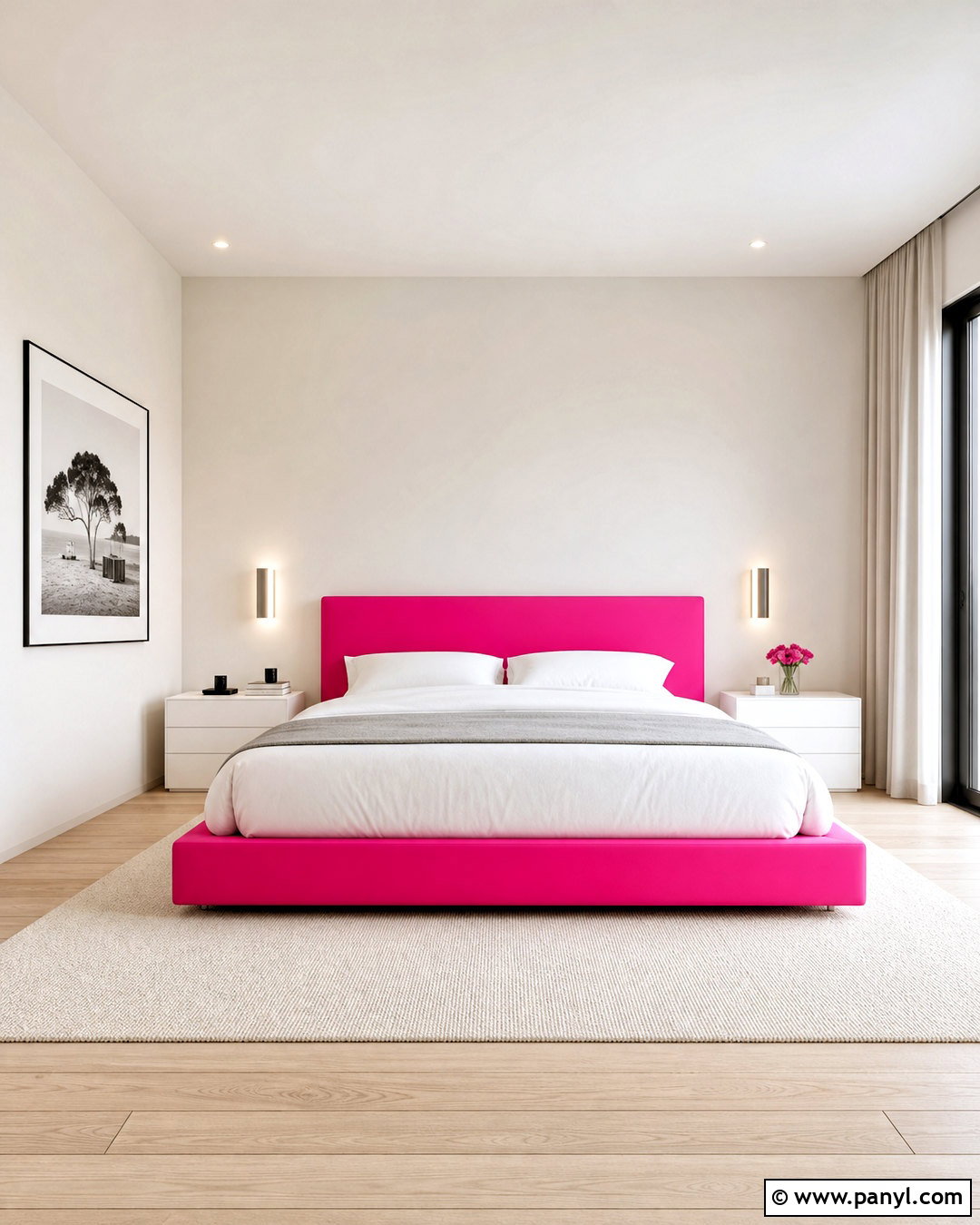 Hot Pink Minimalist Bedroom - 20 hot pink room ideas