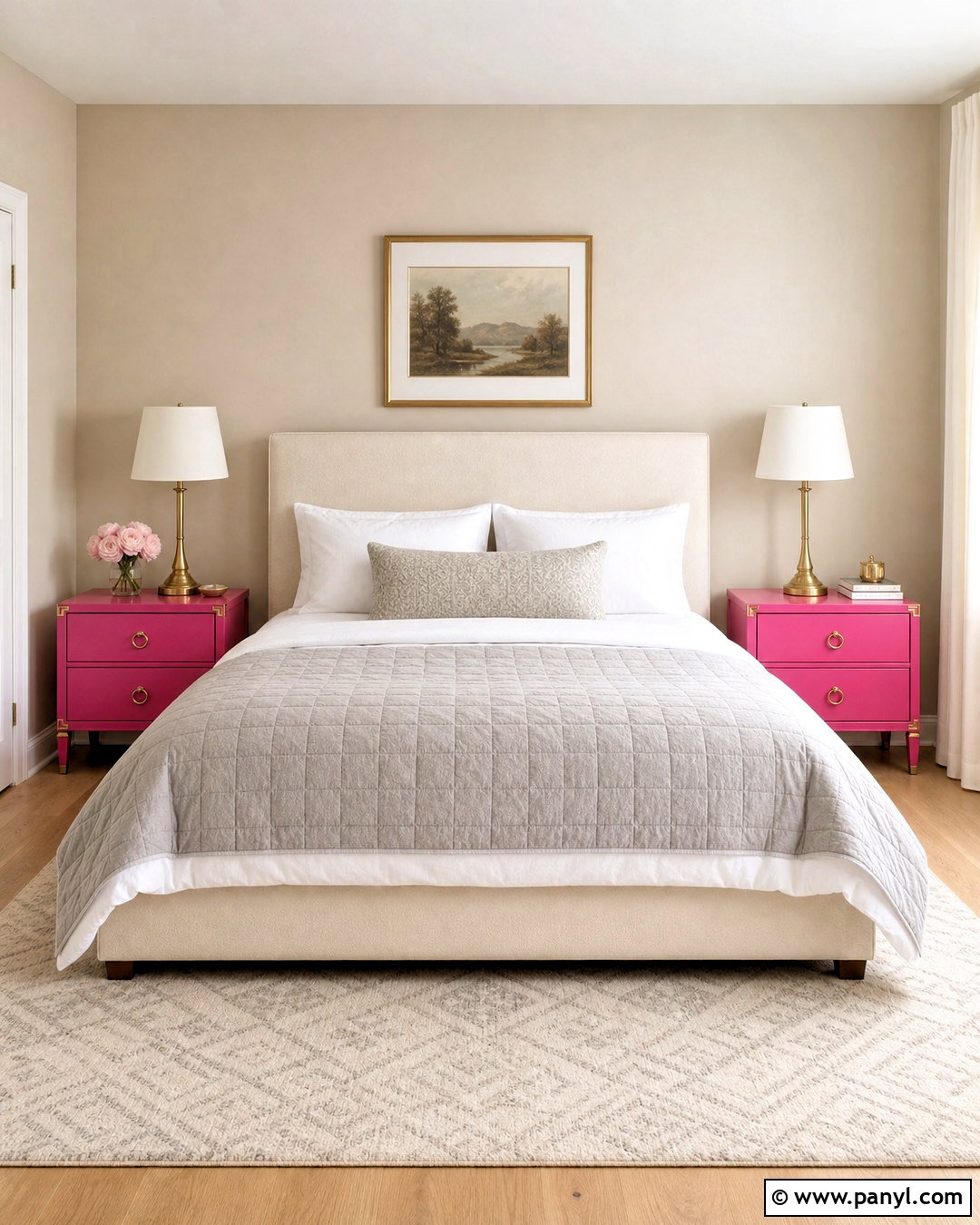 Hot Pink Nightstands With White Bedding - 20 hot pink furniture ideas