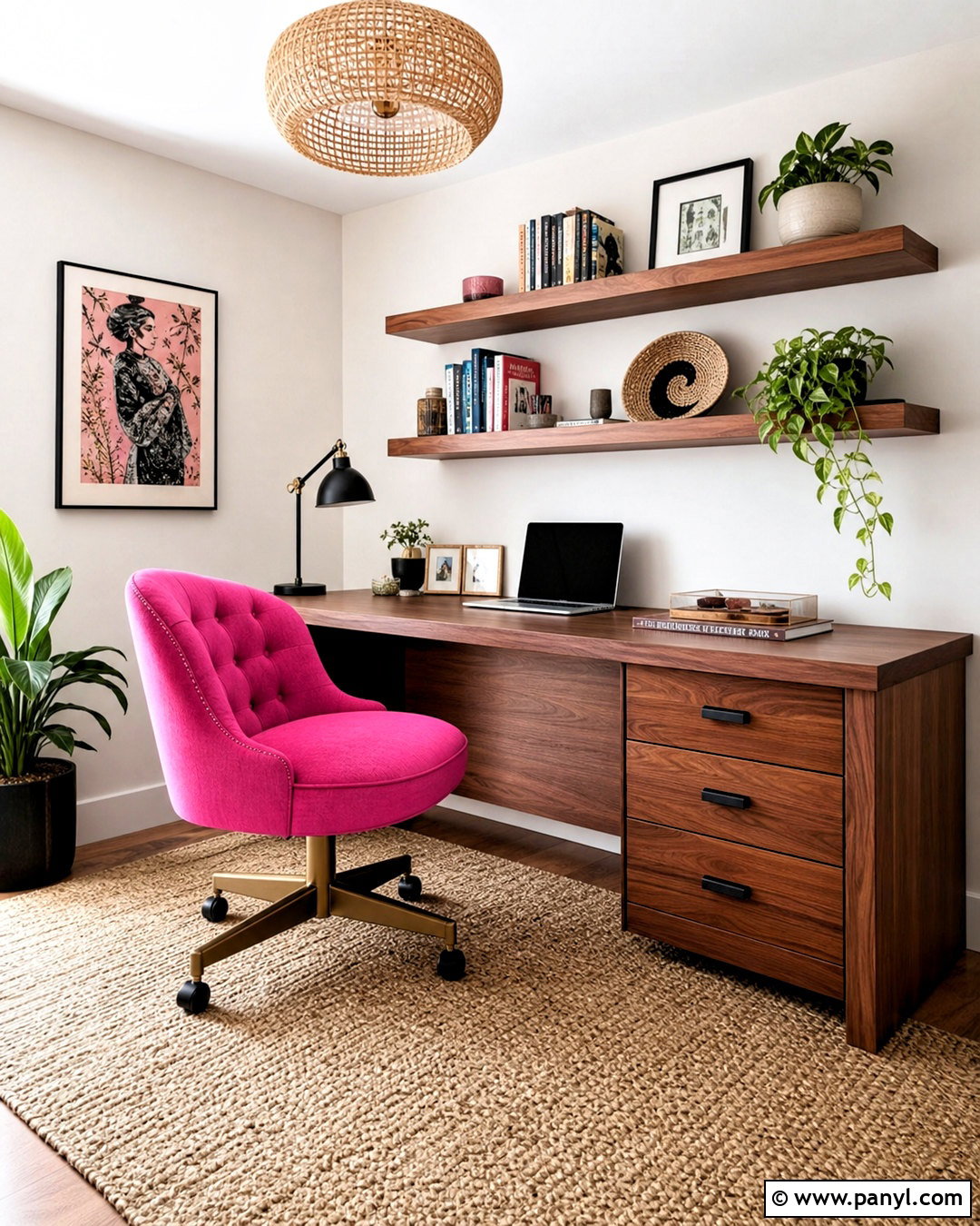 Hot Pink Office Chair With Wood Furniture - 20 hot pink furniture ideas