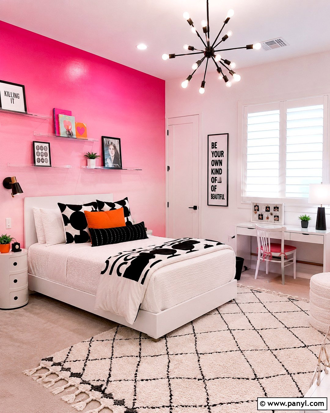 Hot Pink Ombre Teen Bedroom Wall - 20 Ombre Pink Wall Ideas