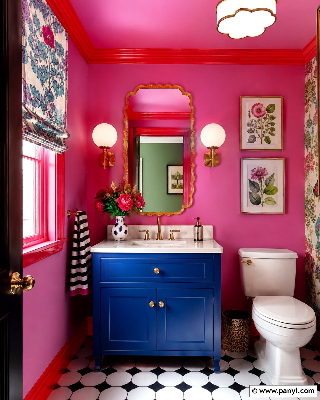 Hot Pink Powder Room Walls - 20 Maximalist Wall Color Ideas