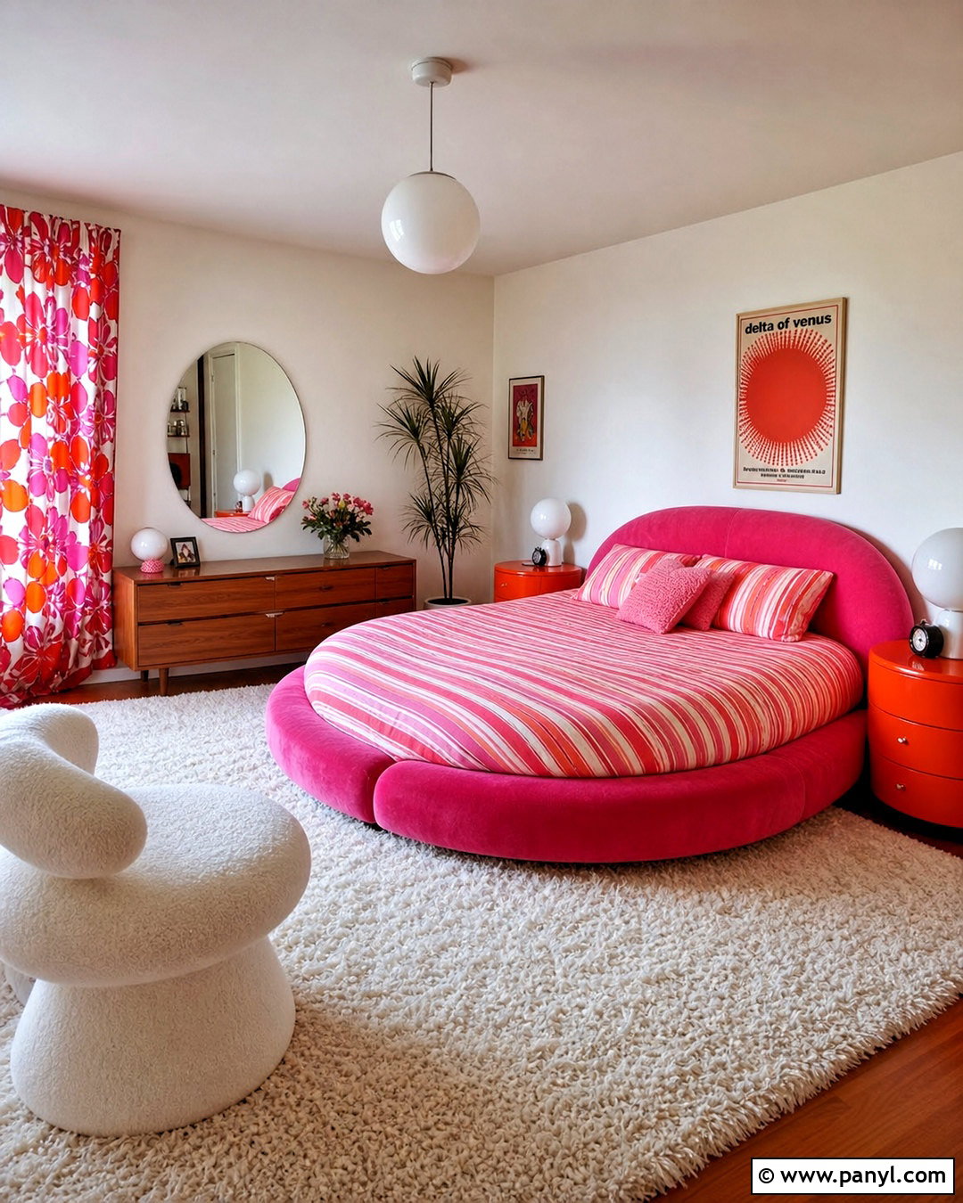 Hot Pink Retro Bedroom - 20 hot pink room ideas