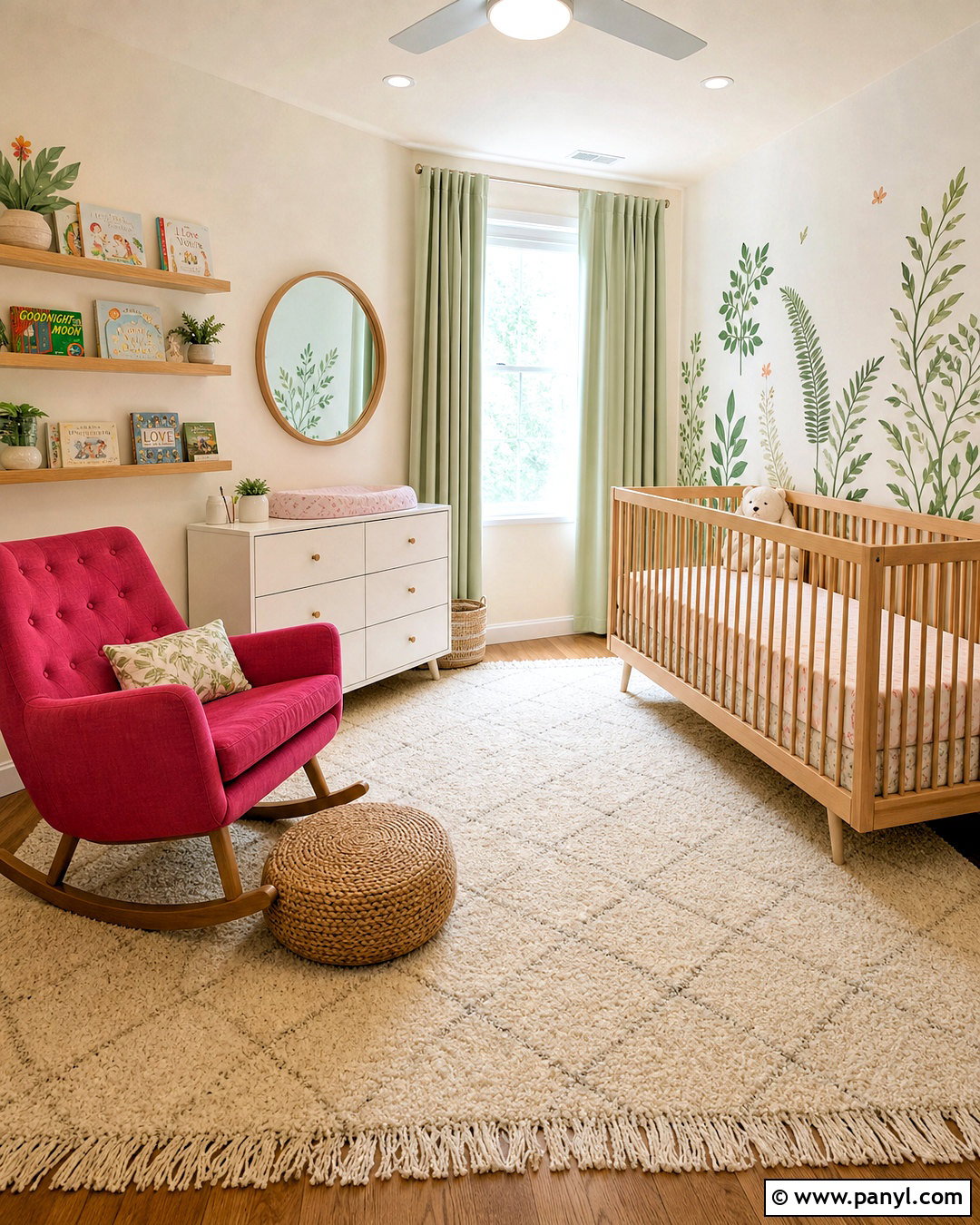 Hot Pink Rocking Chair In A Nursery - 20 hot pink furniture ideas