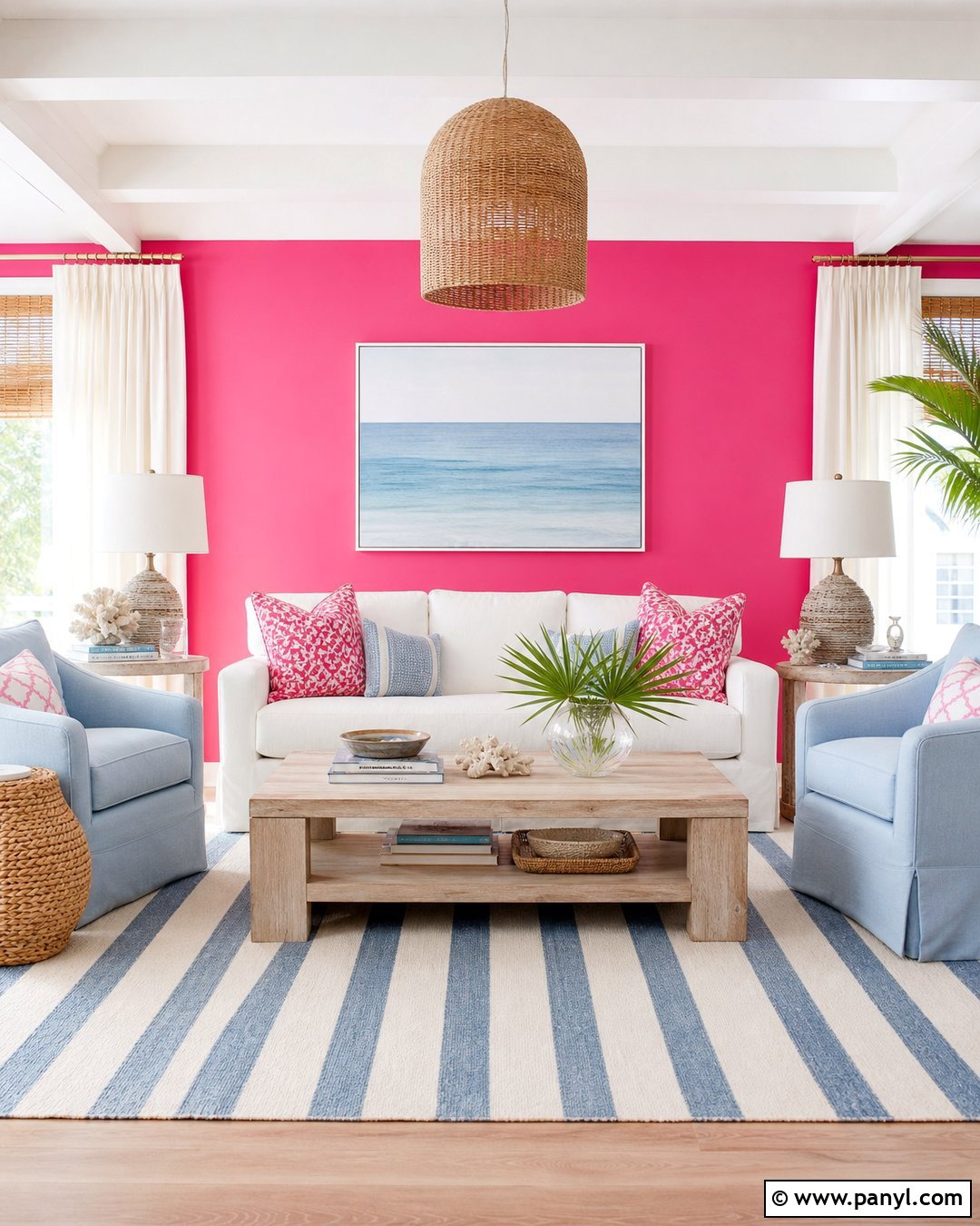 Hot Pink Room With Coastal Blue - 35 hot pink walls
