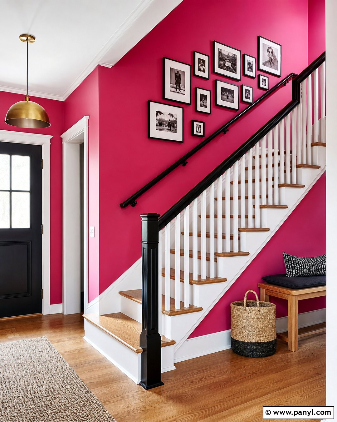 Hot Pink Staircase With White Trim - 35 hot pink walls