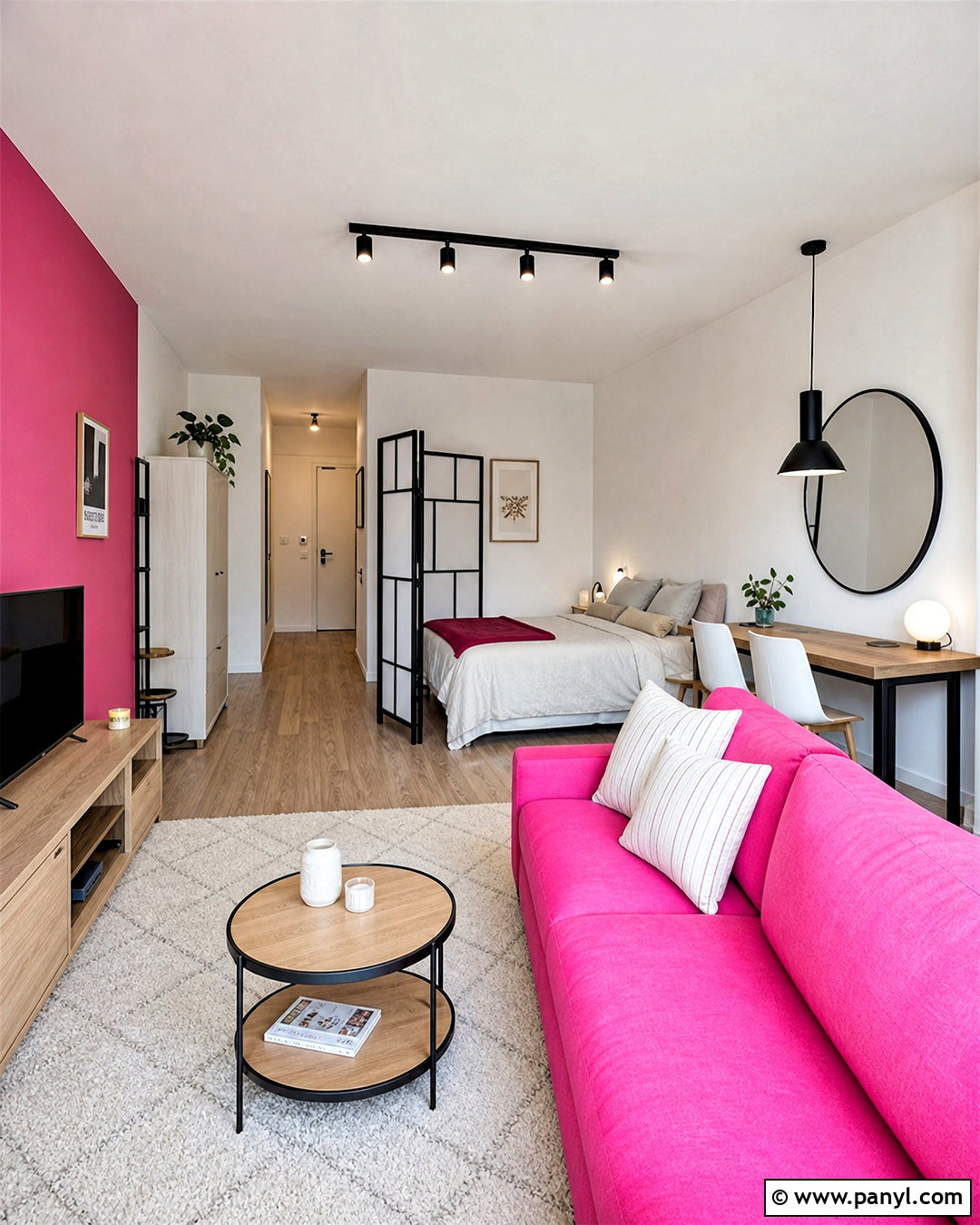 Hot Pink Studio Apartment - 20 hot pink room decor ideas