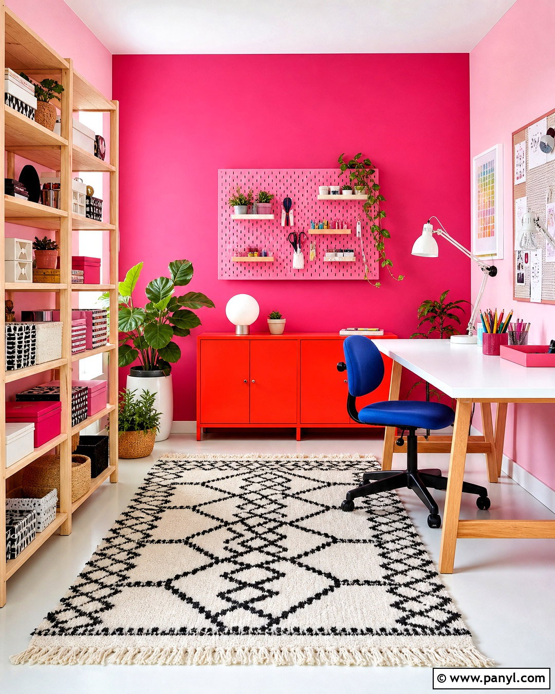 Hot Pink Wall Creative Room - 20 pink wall room ideas