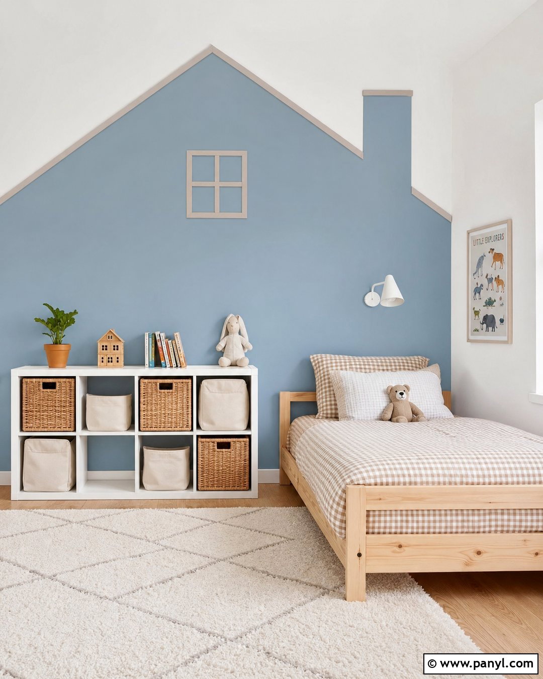 House Shaped Kids Room Accent Wall - 25 Accent Wall For Kids Room Ideas