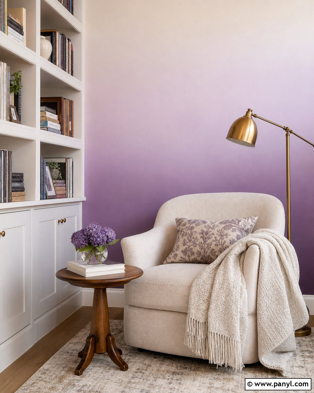 How To Paint A Lavender Gradient Reading Nook Wall - 20 How To Paint A Gradient Wall Ideas