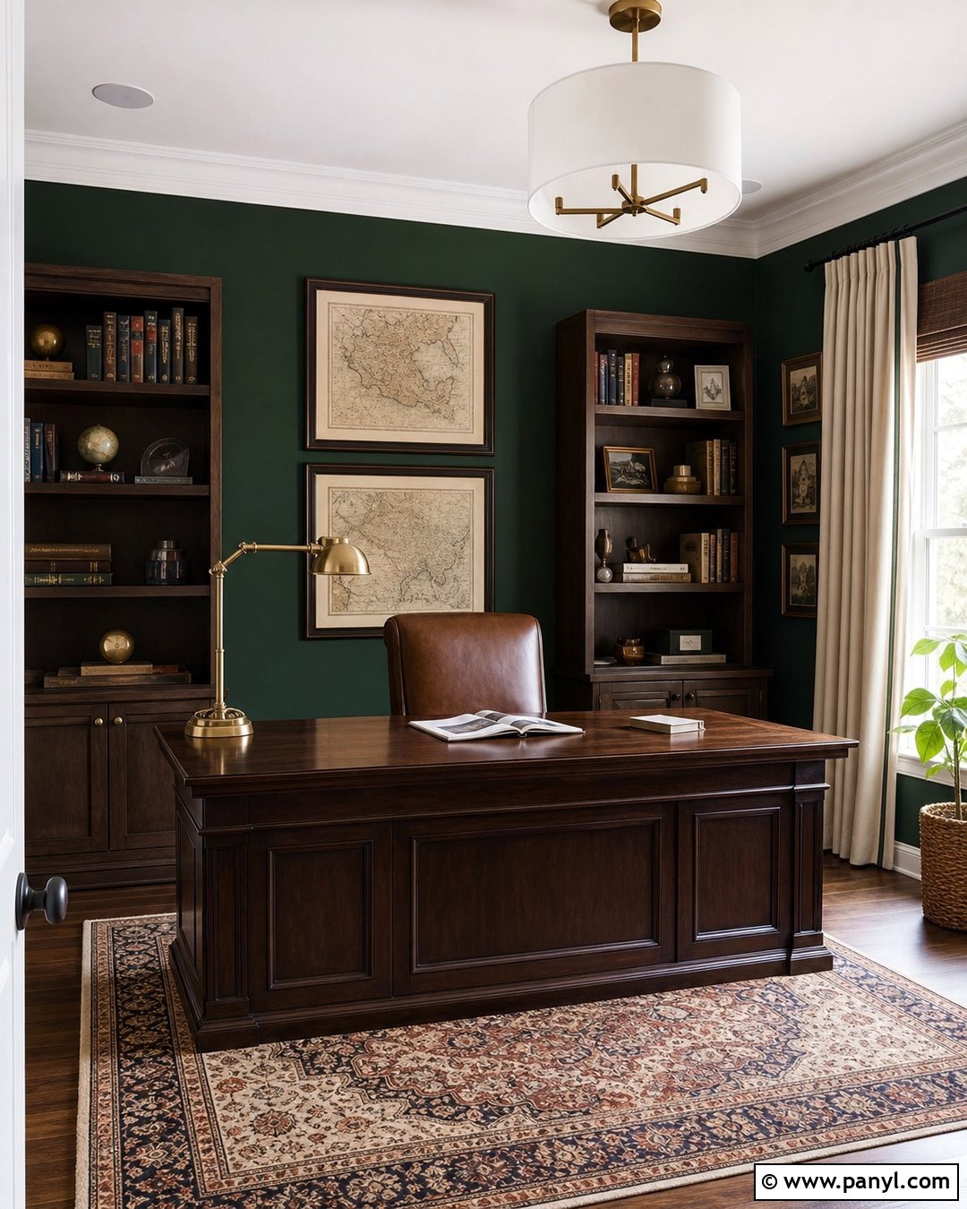 Hunter Green Accent Wall Office - 50 green accent wall ideas