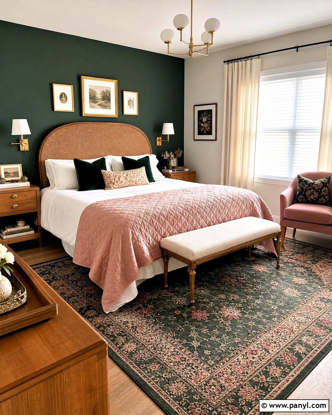 Hunter Green And Blush Pink Bedroom - 20 hunter green bedroom ideas