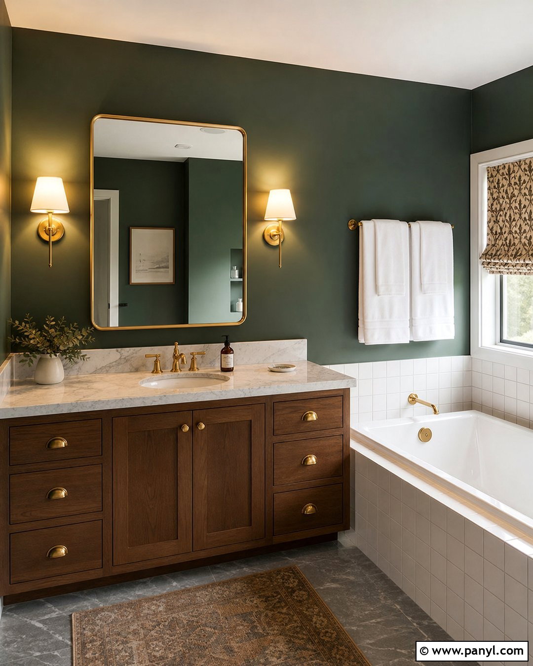 Hunter Green Bathroom Walls - 25 Dark Bathroom Wall Color Ideas
