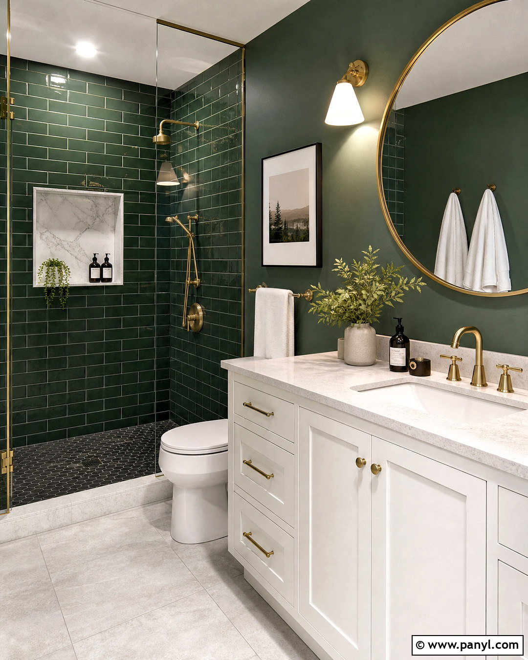 Hunter Green Bathroom With Subway Tile - 20 hunter green bathroom ideas