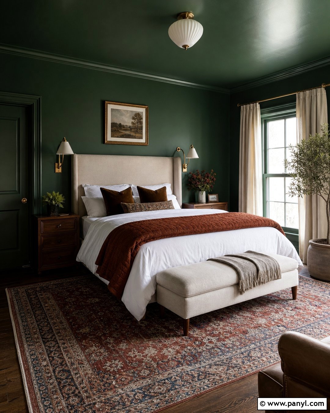 Hunter Green Bedroom Walls And Ceiling - 30 green walls and ceiling ideas