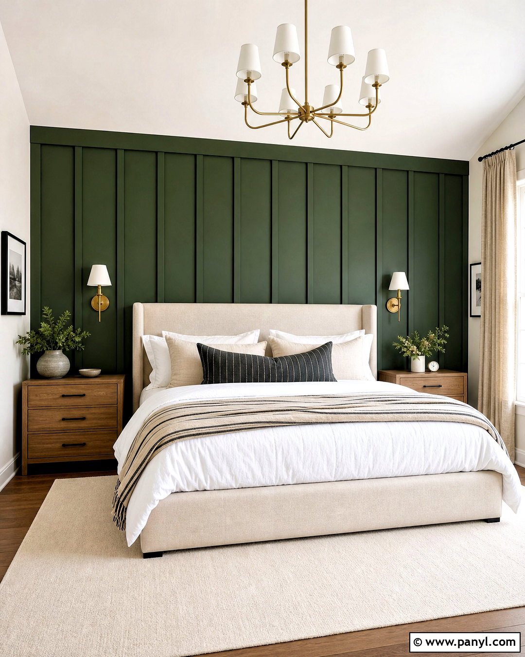 Hunter Green Board And Batten Bedroom - 20 hunter green bedroom ideas