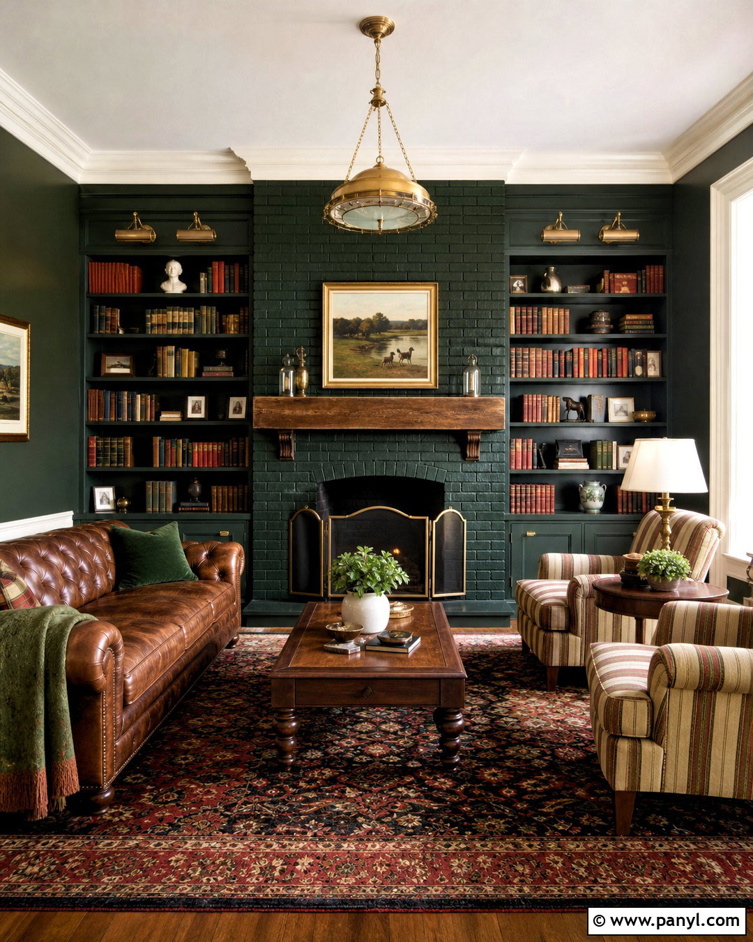 Hunter Green Brick Fireplace - 20 green brick fireplace ideas