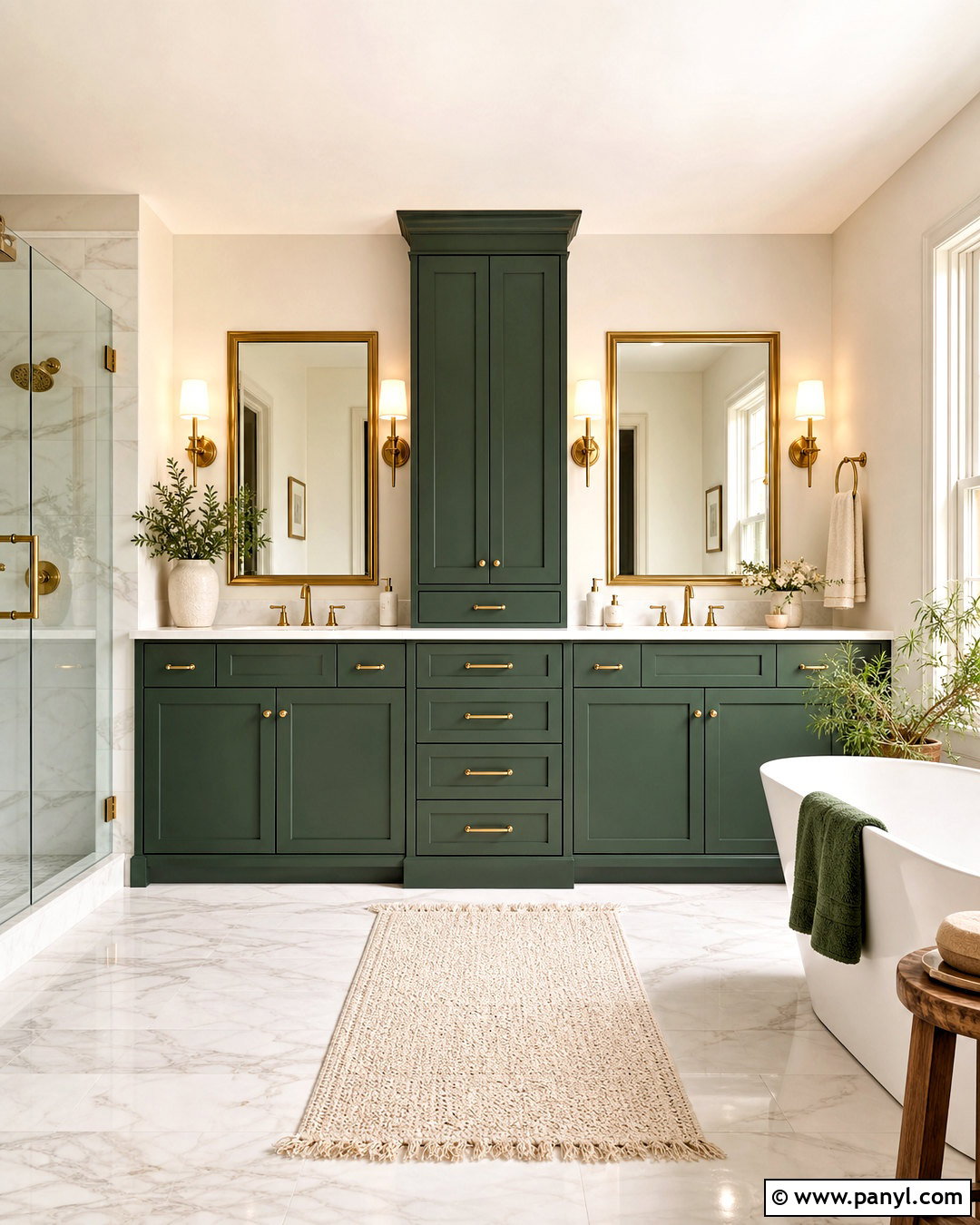 Hunter Green Double Vanity Bathroom - 20 hunter green bathroom ideas