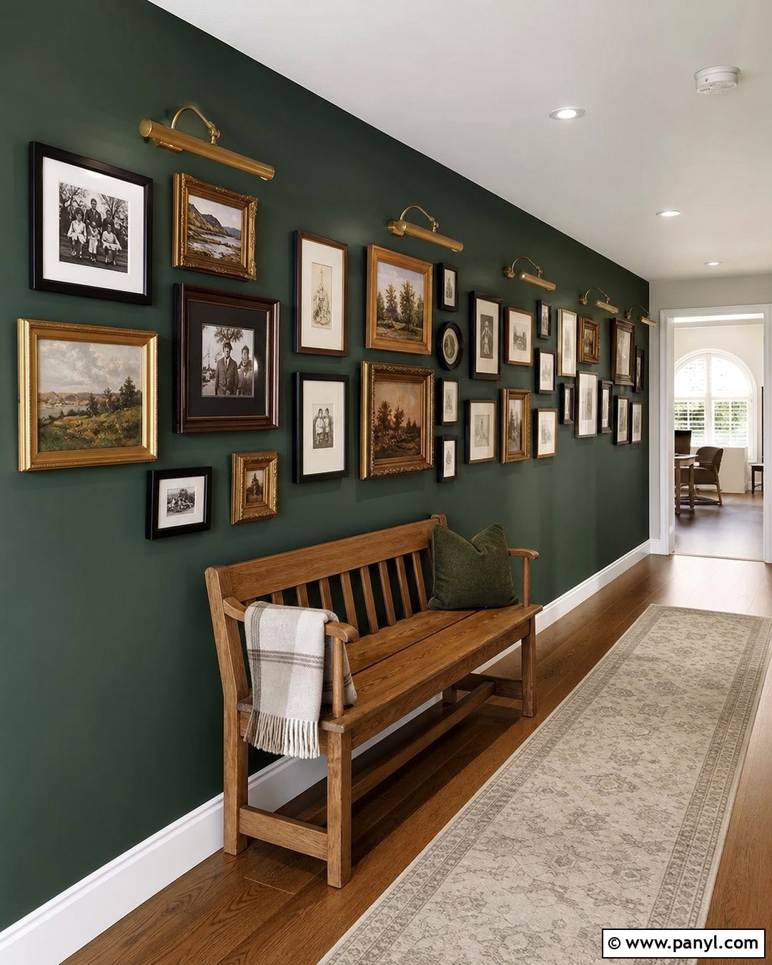 Hunter Green Gallery Wall - 30 hunter green accent wall ideas